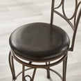thumbnail image 3 of Linon Hearst Circles Back Counter Stool, 24" Seat Height, Brown and Black Finish with Brown PVC Fabric, 3 of 11