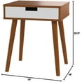 thumbnail image 2 of Walnut Color Hardwood End Table, Night Stand with Drawer, By Legacy Decor, 2 of 2