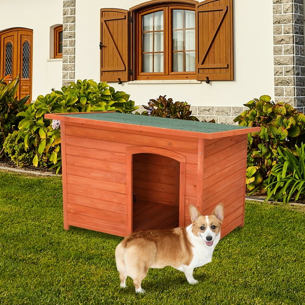 BaytoCare Wooden Wooden Dog Houses Weatherproof for Medium Dog Large