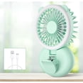 thumbnail image 1 of Mini ventilador portátil plegable 2 en 1 con clip, 3 velocidades, con anillo de luz LED, recargable por USB, para habitación, oficina y viajes., 1 of 5