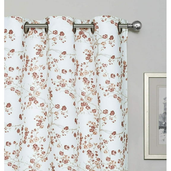 Kate Aurora Shabby Chic 2 Pack Cherry Blossom Grommet Top Room Darkening Curtains - Assorted Colors
