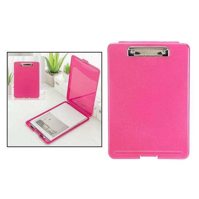 Plastic A4 File Box Document Writing Pad Stationery School Folder Clipboard Folder Writing Pad Box Organizer Supply Red