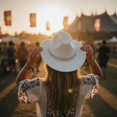 thumbnail image 6 of Slccxzc Vintage Western Cowboy Hat with Rhinestone Tassel, Wide Brim Country Concert Headwear, 6 of 7