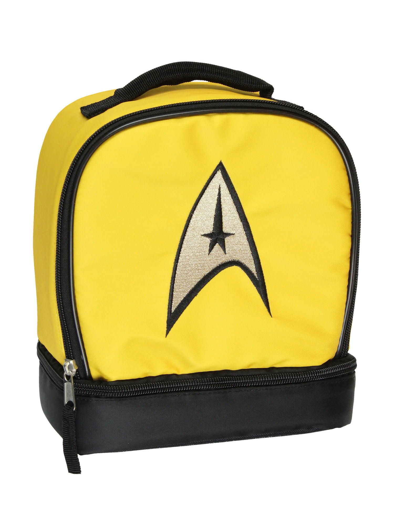 Star Trek The Original Series Captain Kirk Embroidered Command Logo Dual Compartment Insulated Lunch Box Bag Tote 10"