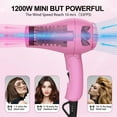 thumbnail image 3 of Lura Travel Portable Hair Dryer,Dual Voltage Mini Folding Handle Hair Blow Dryer Lightweight with 1 Concentrator,Pink, 3 of 9