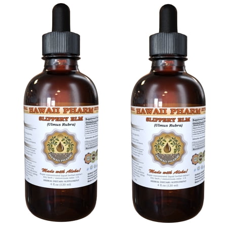 Slippery Elm (Ulmus rubra) Tincture, Organic Dried Bark Liquid Extract, Chi Yu, Herbal Supplement 2x4 oz