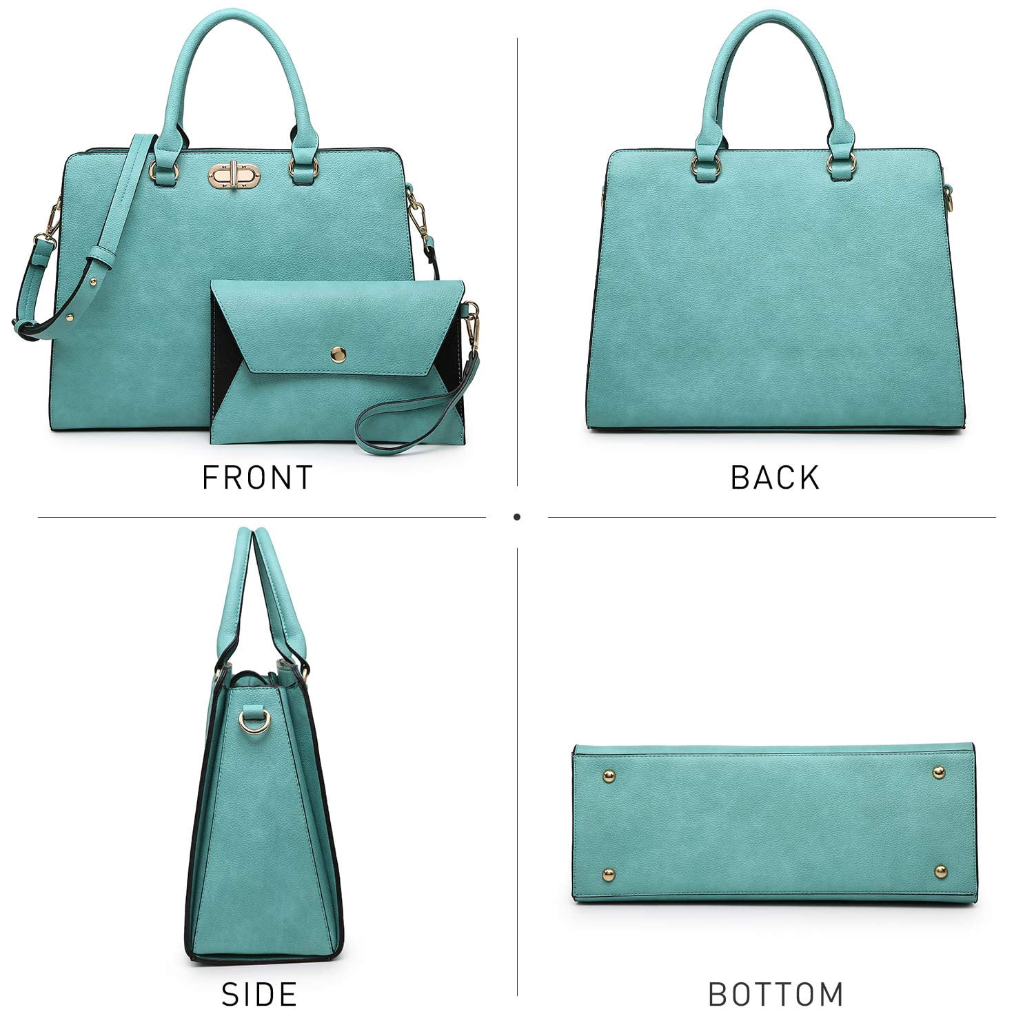 Dasein Women Handbags Fashion Satchel Purses Top Handle Tote Work Bags Shoulder Bags with Matching Clutch