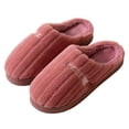 thumbnail image 1 of Zapatillas de suela gruesa antideslizantes para interiores de otoño e invierno para hombres y mujeres durante el período posparto, pantuflas cálidas y peludas, 1 of 1