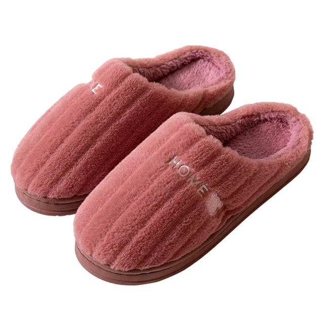 Zapatillas de suela gruesa antideslizantes para interiores de otoño e invierno para hombres y mujeres durante el período posparto, pantuflas cálidas y peludas