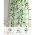 thumbnail image 6 of Spring Plants Sheer Curtains 45 Inch Length 2 Panels Set for Living Room/Bedroom, Watercolor Birds Leaves Flowers Green Plaid Kitchen Curtains Grommet Semi-Sheer Curtains Window Treatments 42"x45"x2, 6 of 7