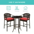 thumbnail image 5 of Best Choice Products 3-Piece Outdoor Wicker Bistro Bar Height Set for Patio, Garden w/ Barstools, Steel Frame - Red, 5 of 7
