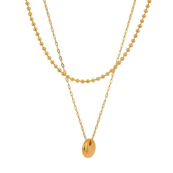 Gold Chain Necklace for Women, Gold Plated Womens Necklace 2 Layered Chain Necklaces
