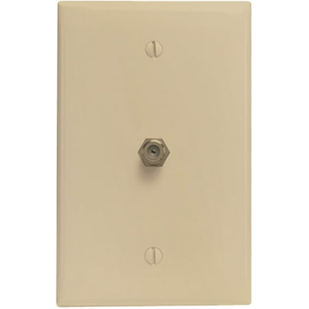 Leviton Ivory Cable Jack Wallplate Coaxial Video Connector 40981-I