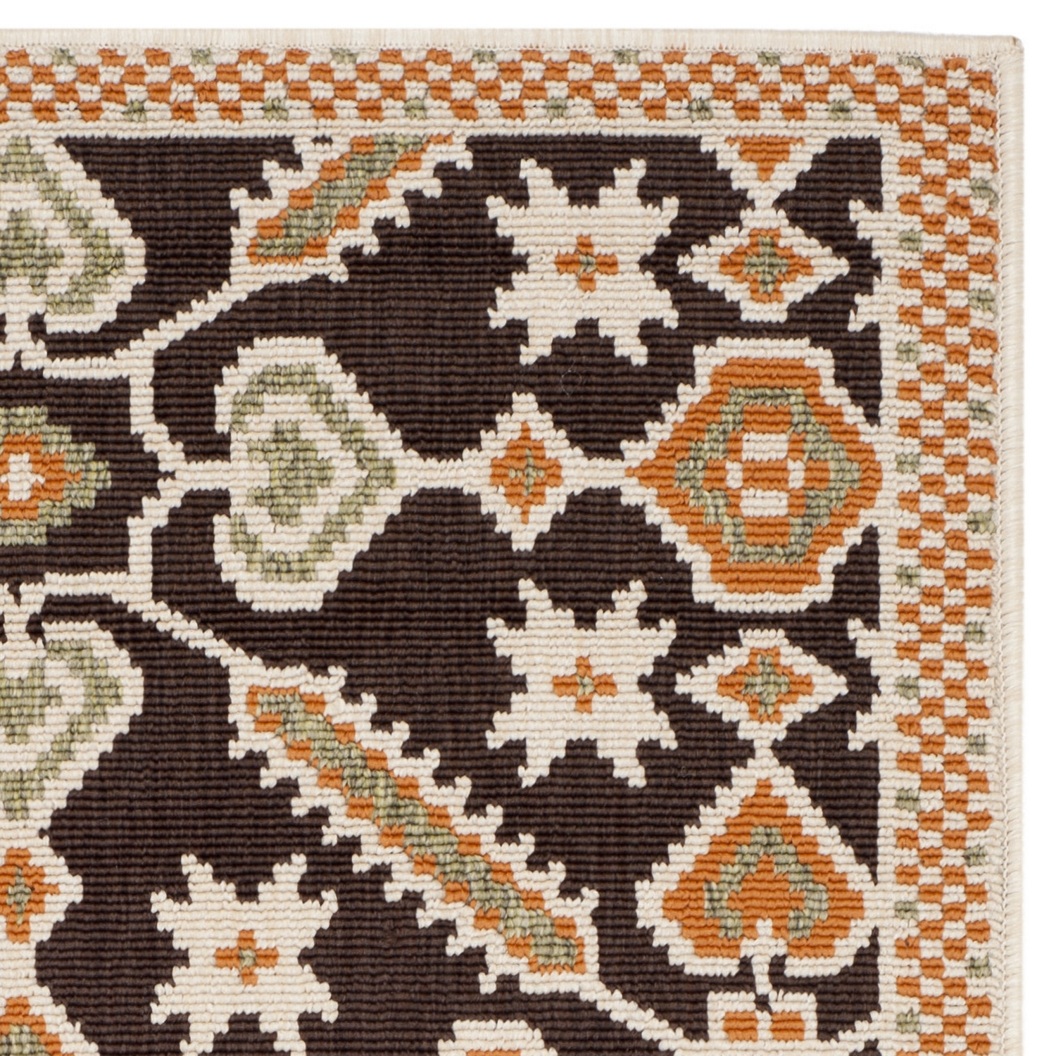 SAFAVIEH Veranda Leptis Geometric Indoor/Outdoor Area Rug, 8' x 11'2", Chocolate/Terracotta