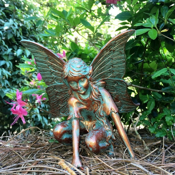 Homestyles 7"H Butterfly Fairy in Bronze Patina Home Patio & Garden
