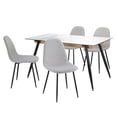 thumbnail image 1 of Juego De Comedor Mesa Vidrio Con 4 Sillas Eames Tapizadas Minimalista KingsHouse gris 5, 1 of 8
