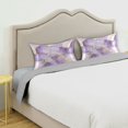 thumbnail image 3 of Yayeee Pillowcase King Size Set of 2 Satin Wrinkle Resistant Envelope Pillow Case, Pastel Purple Marble Pattern, 3 of 8