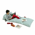 thumbnail image 3 of Anchor Floor Pillow Lounger Cover, Simple Pattern Anchor Stripe Art Welcoming Wavy Water Tiled Surface, Nap Mat Printed Fabric Case for 5 Pillows, 88" x 27", Turquoise Red, by Ambesonne, 3 of 5