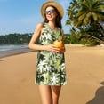 thumbnail image 3 of Xecao Palmiers Hawaïens pour Robes d'Été pour Femmes Robes Décontractées de Plage Sans Manches T-Shirt Robe Évasée avec Poches, 3 of 7