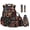 American Flag Hunting Deer, variant on Xixirimido Black Leopard Cheetah Print 6 in 1 Kids Backpack Set with Insulated Lunch Bag Pencil Case Water Bottle Sleeve Keychain Bookmark, 17 Inch School Bookbag for Boys Girls Back to School