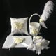 thumbnail image 3 of Juego de 5 libros de firmas para boda, bolígrafos y cesta con medias de almohada, color blanco Amarillo, 3 of 6