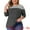 Dark Grey, variant on DARING DIVA Women's Plus Size Color Block Long Sleeve Crew Neck Knitted Blouse 4X Dark Grey