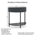 thumbnail image 4 of Hassch Entryway Table, Half Moon Console Table with 2 Rattan Doors, Small Foyer Table with Open Shelf for Living Room, Space Saving, Dark Gray, 4 of 10