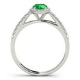 thumbnail image 2 of Mauli Jewels Engagement Rings for Women 0.80 Carat Emerald And Diamond Bridal Set 4-prong 10K White Gold, 2 of 5
