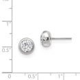 thumbnail image 3 of Chisel Stainless Steel Polished 6mm Bezel CZ Stud Post Earrings, 3 of 3