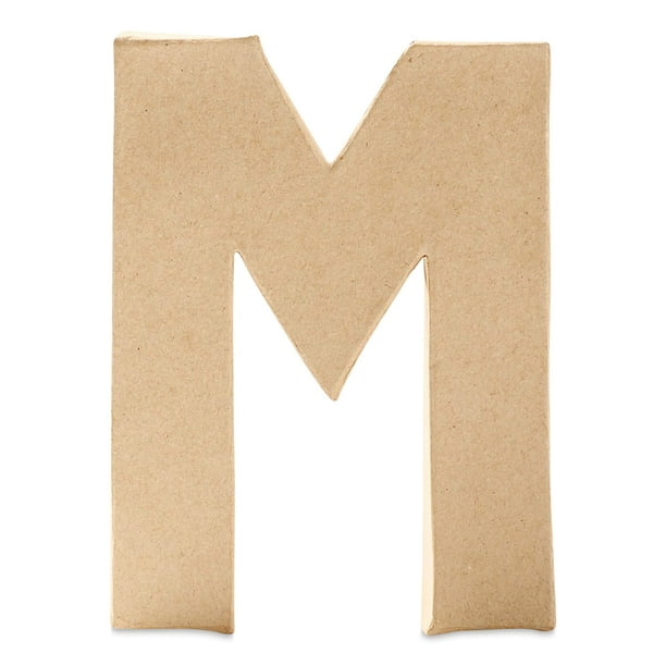 Park Lane Paper Mache Letter M, Uppercase, 6"