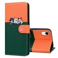 thumbnail image 6 of Cute Cartoon Wallet Phone Case for iPhone XR, with Card Holder Soft PU Leather Kickstand Cover for Men and Women Magnetic Shockproof Protective with Lanyard for iPhone XR, Darkgreen, 6 of 9