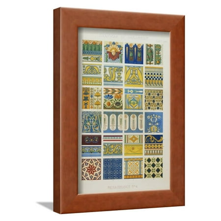 Renaissance Six Light - Renaissance No 6, Plate Lxxix from 'The Grammar of Ornament' Framed Print Wall Art By Owen Jones