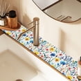 thumbnail image 2 of Yayeee Faucet Mat for Kitchen Sink 14.7" Diatomite Long Splash Guard Pad, Blue Wildflower Pattern, 2 of 7