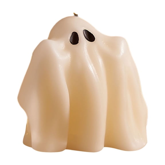 Halloween Ghost Candles, Unscented White Spooky Wax Burning Candle,Decorative Cute Large Halloween Candles for Party Favor Home Fall Decor