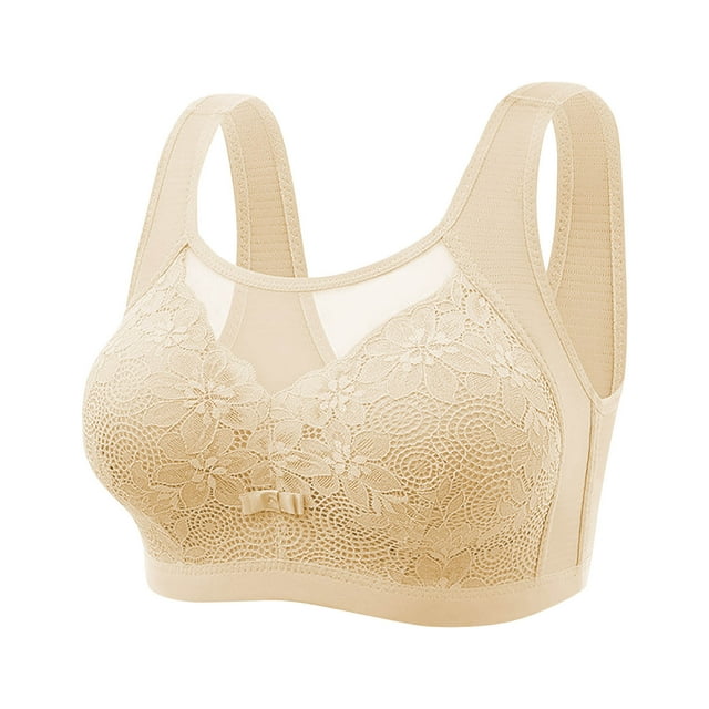 Embroidery Push Up Bras for Women No Underwire Soft Supportive Bras Breathable Wide Strap Bra Full Coverage Bralettes