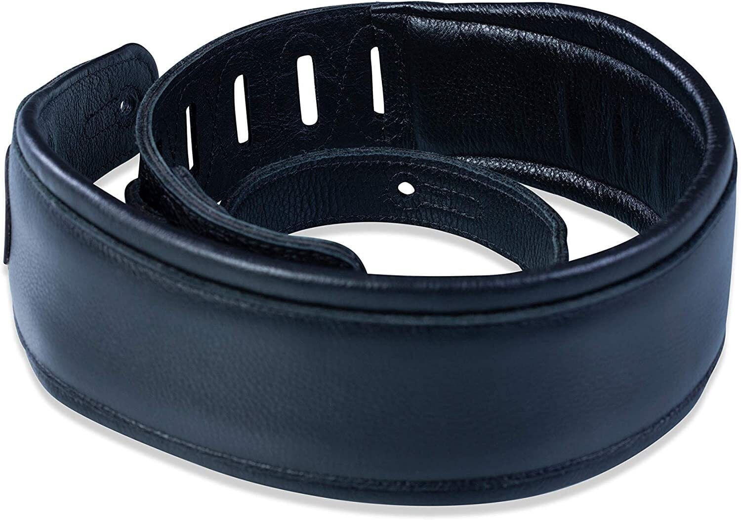 Levy's Signature Legacy Series MSS2 Leather 3" Guitar Strap - Black