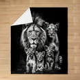 thumbnail image 3 of Cute Lion Cubs Fleece Throw Blanket All Season Wild Lion Tropical Bed Blanket Africa Wild Animal Fuzzy Blanket for Bed Sofa Couch Black Gray White Plush Blanket Black Gray White Throw, 3 of 4