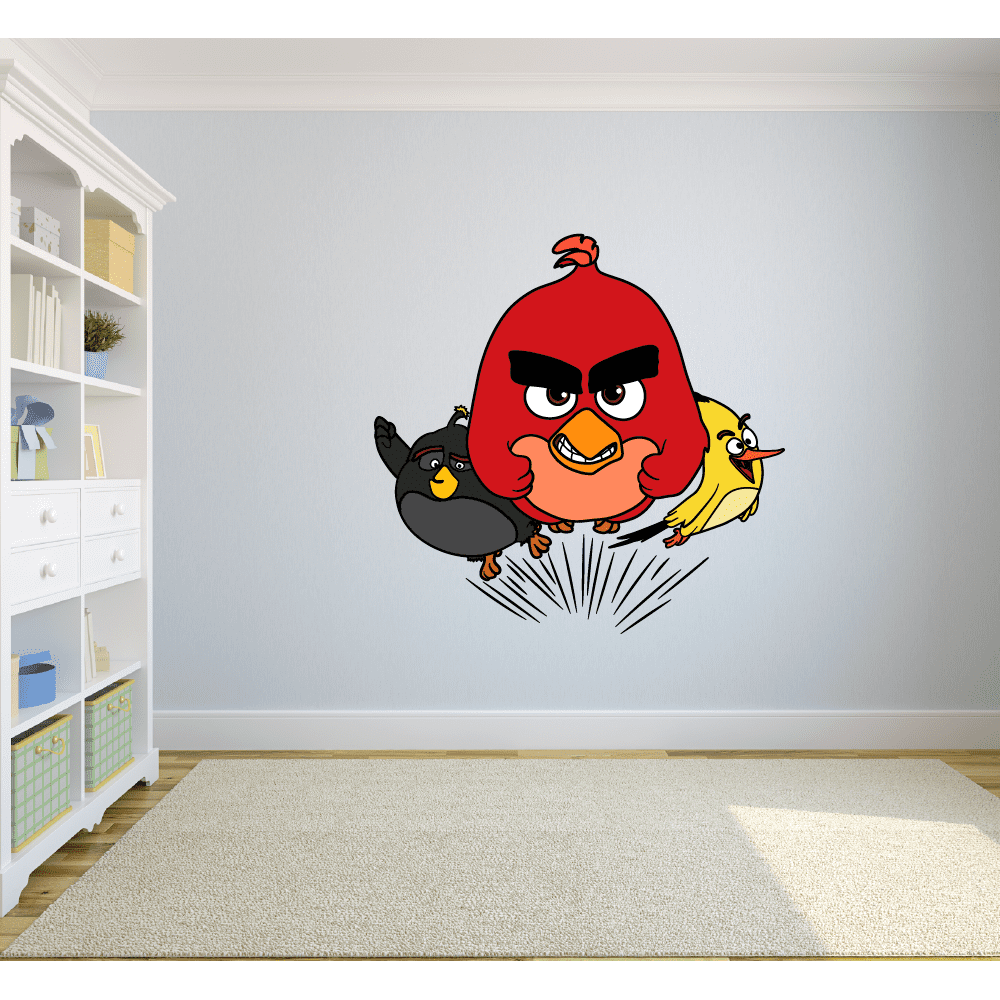 Angry Birds Black Red Yellow Bird Wall Sticker Graphic Decal Sticker