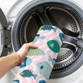thumbnail image 6 of Hallway Runner Rug 2'x6', Pink Fishes Kitchen Runner Rugs Non-Slip Carpet Mats, Cartoon Coastal Ocean Fish Striped Bedside Rugs Runners Washable Floor Carpet for Bathroom Laundry Room, 6 of 8