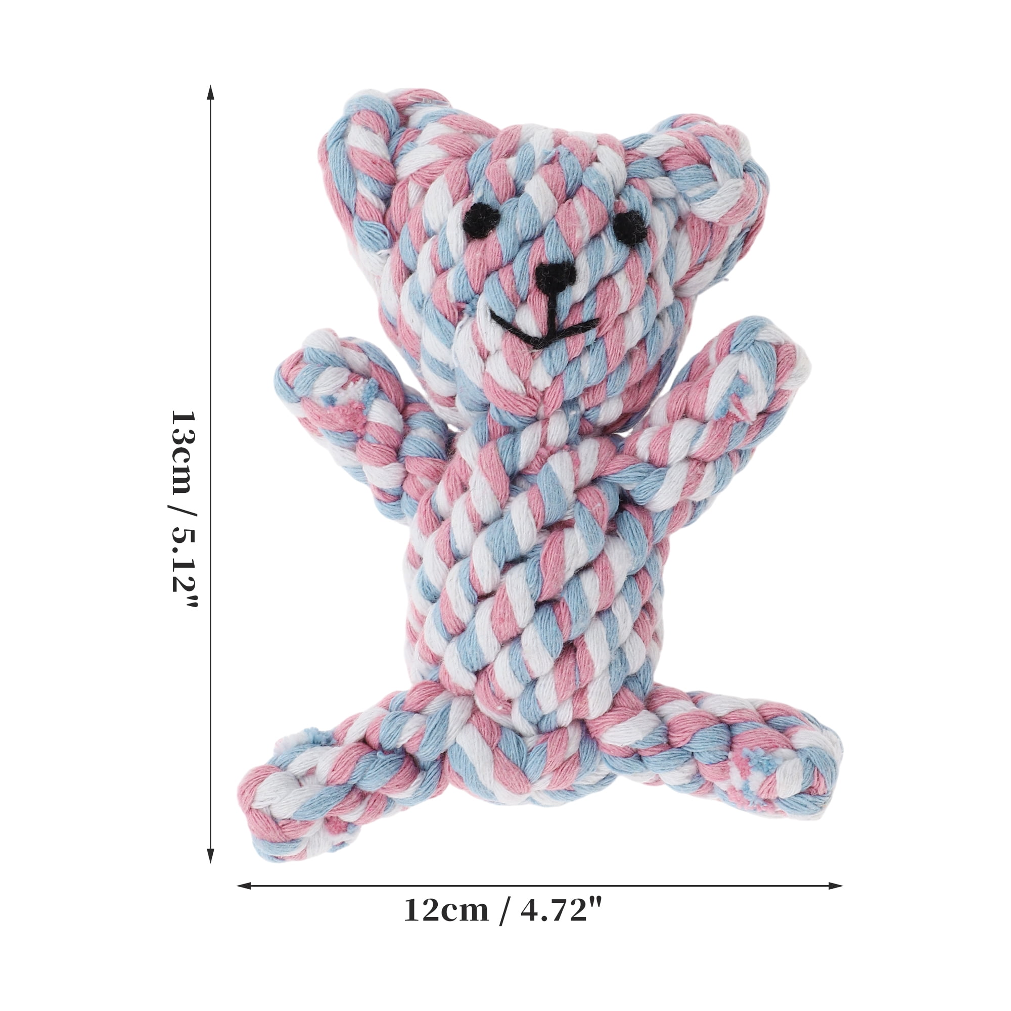 Unique Bargains Puppy Teethings Chewer Bear Shape Dog Chew Rope Braided Cotton Teeth Cleaning Rope Assorted Color Bear Shape Assorted Color 2 Pcs