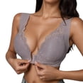 thumbnail image 1 of Lace Embroidered Push Up Front Closure Bra for Everyday Comfort with Underwire Support—T Shirt Ready Wire Support Front Closure Design Delicate Lace Detailing All Seasons Wear, 1 of 6