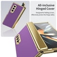 thumbnail image 4 of Compatible with Samsung Galaxy Z Fold 4 Case with Glass Front Film & Auto Rebound Hinge Protection, Frosted Electroplating Protective Cover Case Non-Fingerprint Cases for Z Fold 4 - Purple, 4 of 10