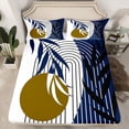 thumbnail image 2 of Homewish Botanical Plants Leaves 4pcs Bed Sheets for Female Men Women,Retro Vintage Aesthetic King Sheets,Mid Century Stripes Super Cozy Sheet Set,Microfiber Bedroom Decor, 2 of 7