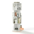 thumbnail image 4 of 360° Rotating Bookcase, 4 Tier Small Corner Bookcase with a Footprint, Free Standing Bookshelf for Kids & Adults, Open Bookshelves Storage Organizer for Living Room, Bedroom (White, 4 of 7