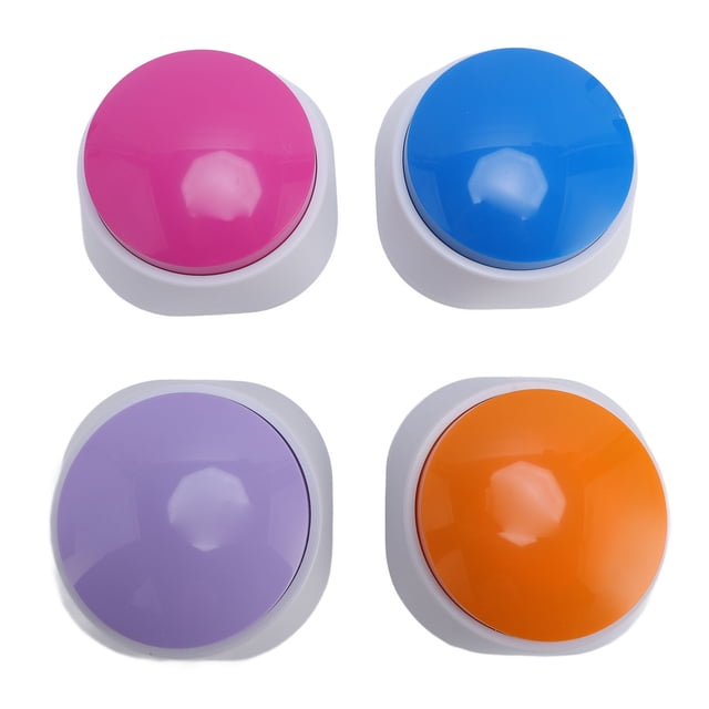 Voice Recording Button, ABS Wide Applications Pet Training Buzzer 30 Second Record Playback Rose Blue Violet Orange 4PCS for Cats