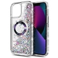 thumbnail image 2 of NageBee Designed for iPhone 13 Mini Magnetic Case for MagSafe, Tempered Glass Screen Protector/Wrist Strap Lanyard, Glitter Floating Liquid Cute Case (Diamond), 2 of 6