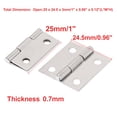 thumbnail image 3 of Unique Bargains Wood Case 1-inch Length Square Corner Stainless Steel Door  Hinge 22pcs, 3 of 4