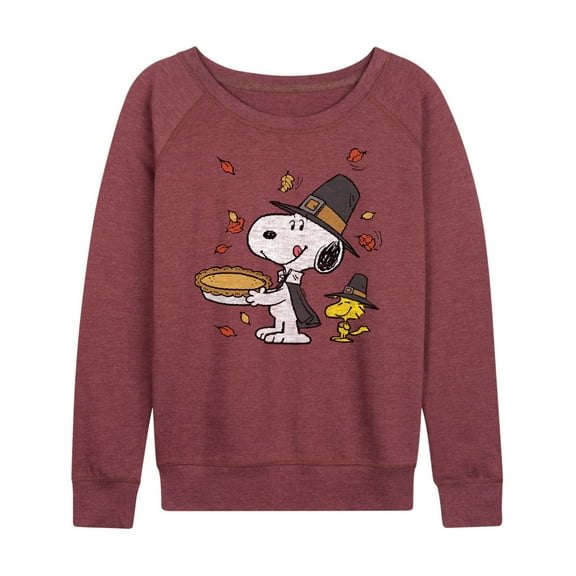 Peanuts - Thanksgiving Scene - Women's Lightweight French Terry Long Sleeve Shirt