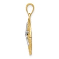 thumbnail image 2 of 14k Gold Two-tone Solid Two Tone Sand Dollar with  Starfish Charm Pendant, 2 of 7