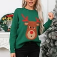 thumbnail image 4 of PFRNLF Ugly Christmas Sweaters for Women Trendy Long Sleeve Crewneck Sweater Christmas Elk Knit Tops, 4 of 8